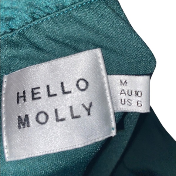 Hello Molly Mission Accomplished Emerald ruffle ruched mini Holiday Party dress - Picture 9 of 12